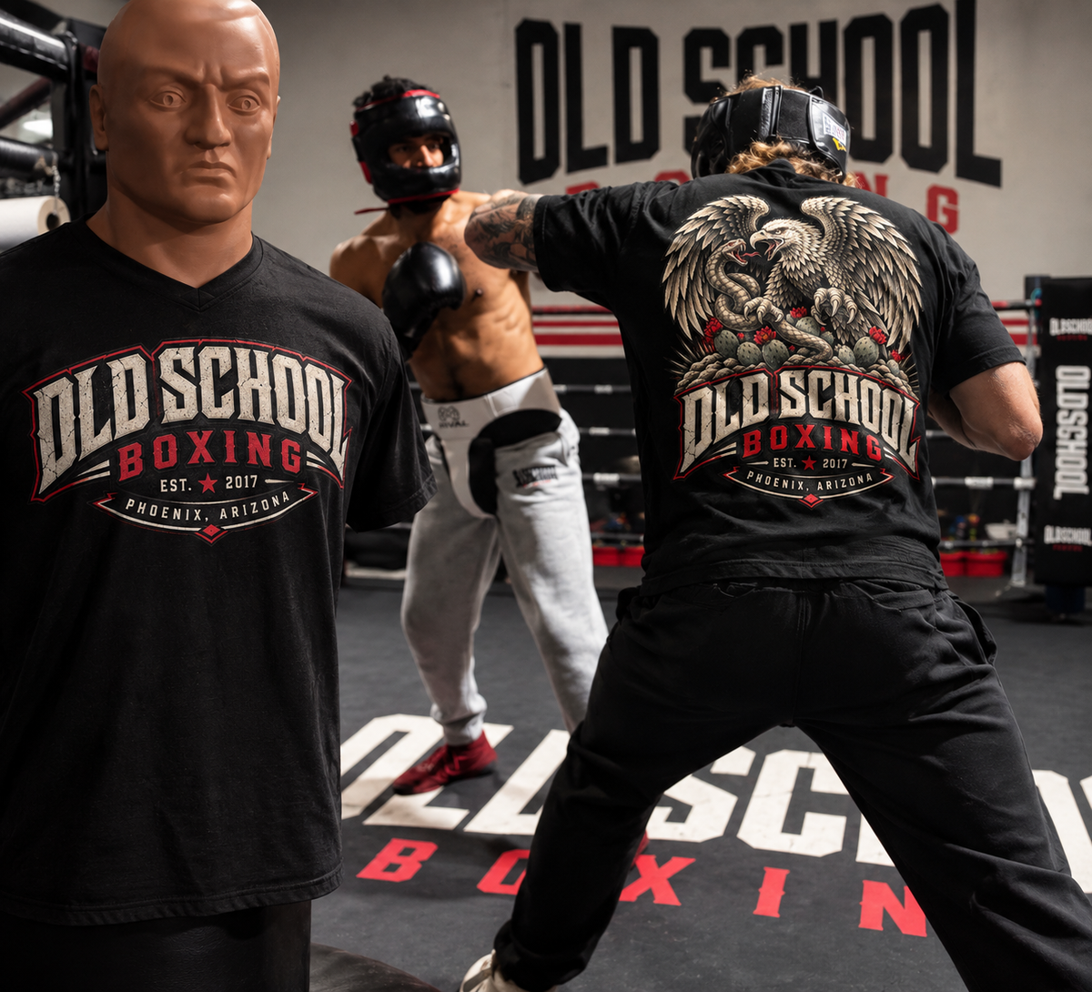 Old School Boxing Eagle &amp; Snake Tee — Vintage Gym Crest T-Shirt, Phoenix AZ