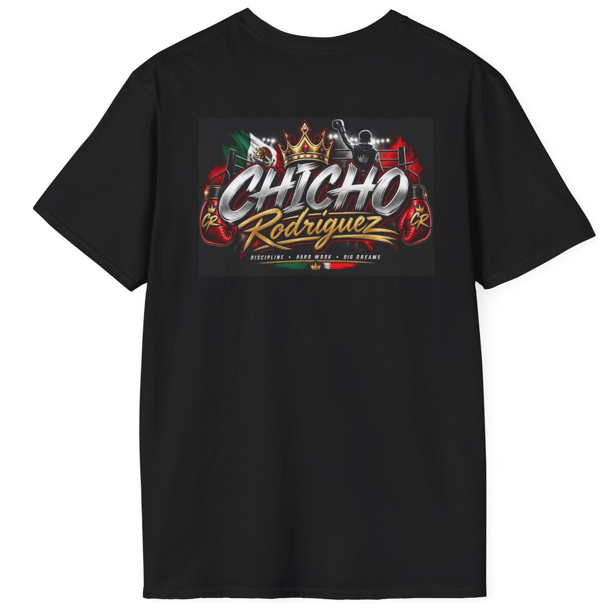 Chicho Rodriguez Crown Graphic T‑Shirt — Mexican Flag Boxing Tribute Tee