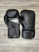 Used - Venum Elite Boxing Gloves - Black (12oz)
