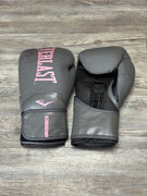 Used - Everlast Elite 2 Boxing Gloves - Grey/Pink (12oz) - Like New