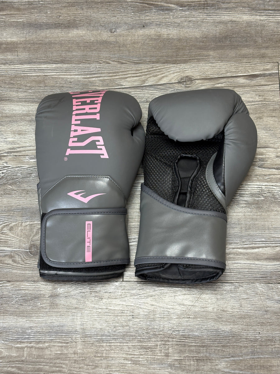 Used - Everlast Elite 2 Boxing Gloves - Grey/Pink (12oz) - Like New