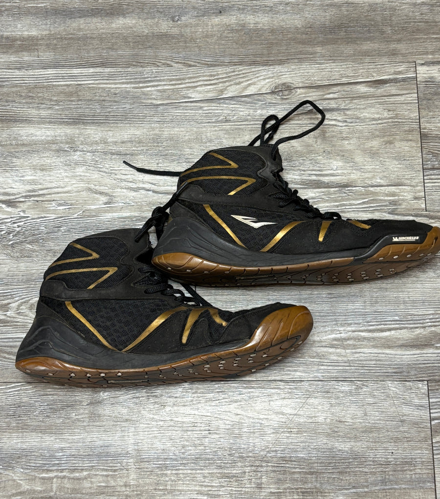 Used - Everlast Elite 2 Boxing Shoes - Black/Gold (US 9) - Fair Condition